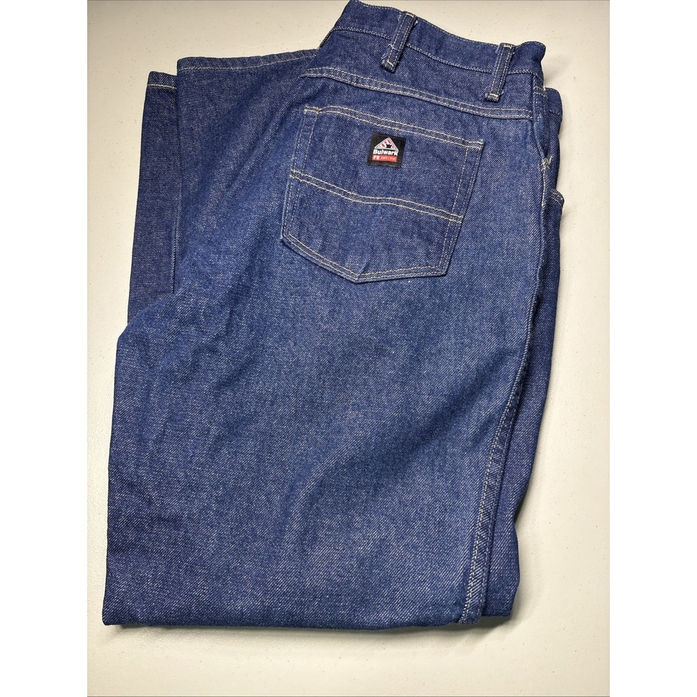 Bulwark FR Flame Resistant Jeans Mens 38x30 Fit 36X30 Blue Denim CAT 2 NFPA 2112